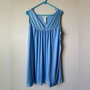 Vanity Fair Light Blue Sleeveless Chemise